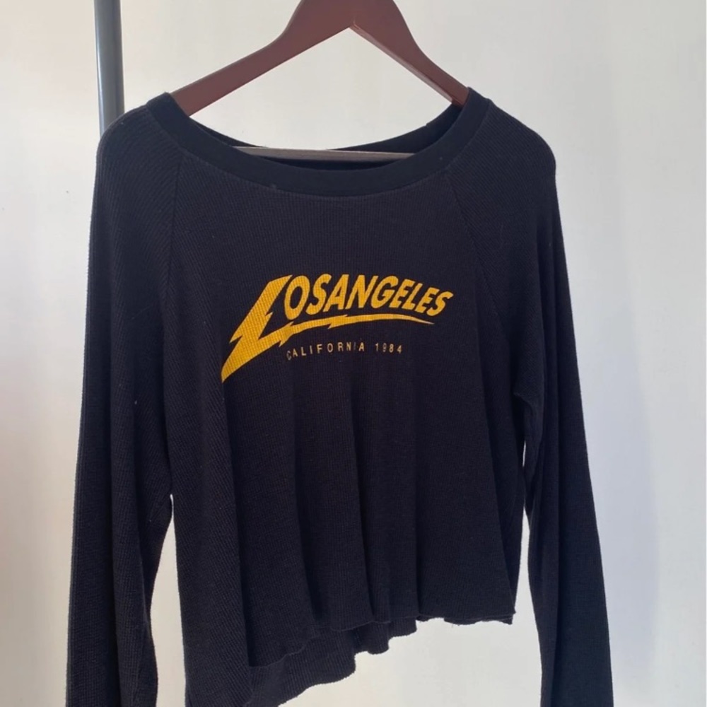 long sleeve brandy melville los angeles waffle